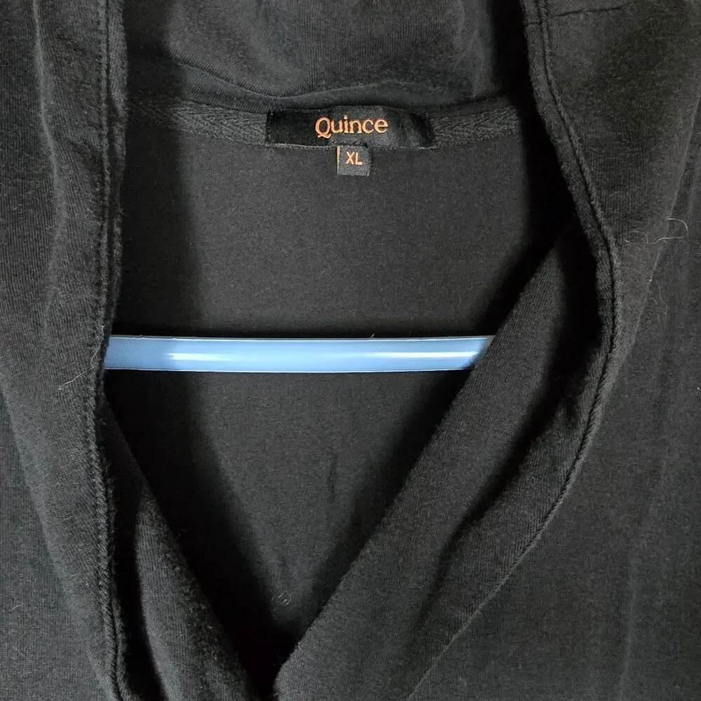 Quince Tencel Jersey Midi Wrap Dress XL Black - Picture 4 of 4